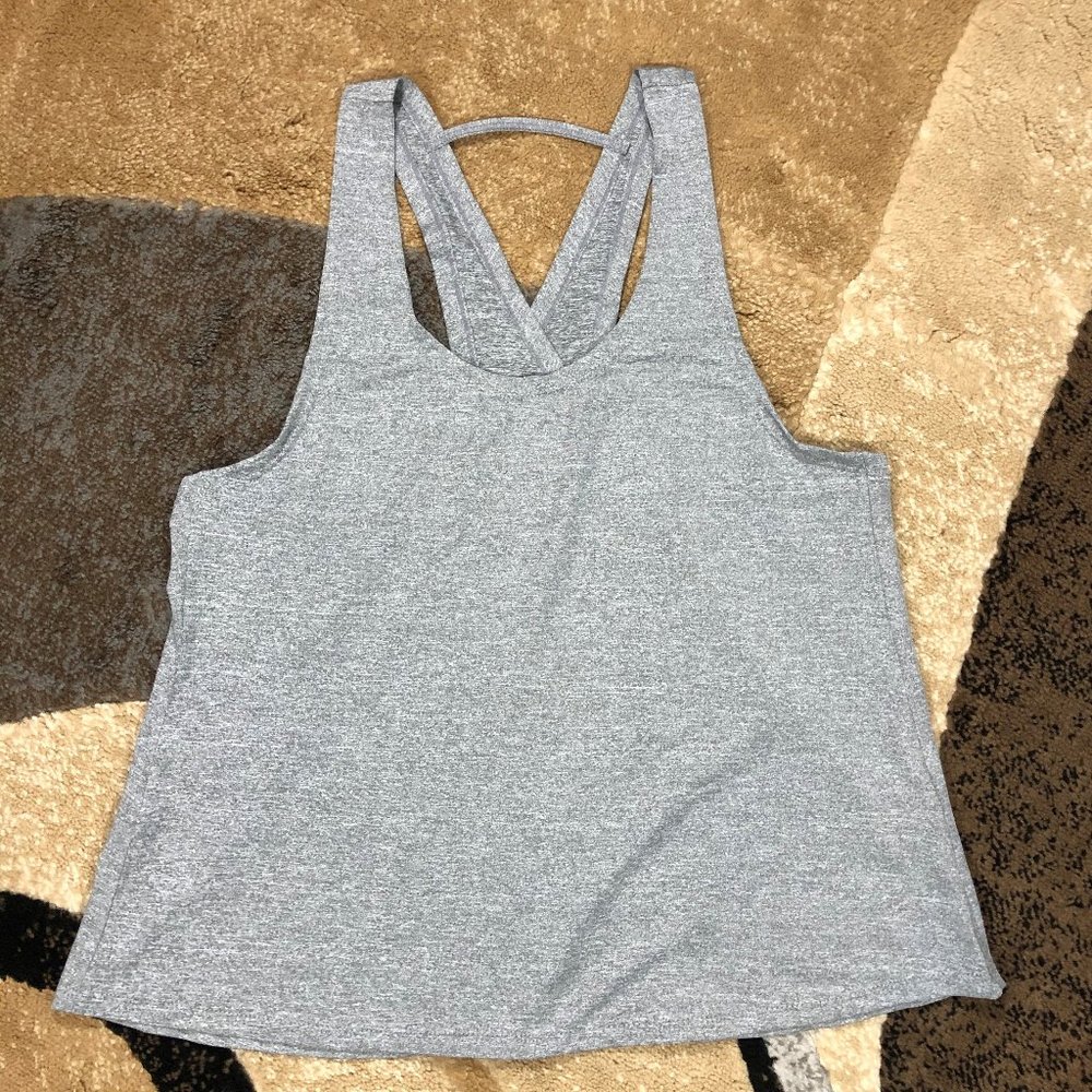 Women’s Gray Workout Tank Top, Size Small